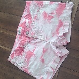 Aeropostale Ashley Ultra Skinny Pink Tie Dye Shorts size 9/10